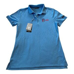 Levelwear Women's PGA‎ Live ESPN+ Blue Rhythm Polo Golf Shirt Top